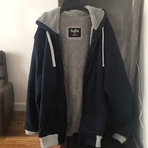 Navy Hoodie with Fleece Lining